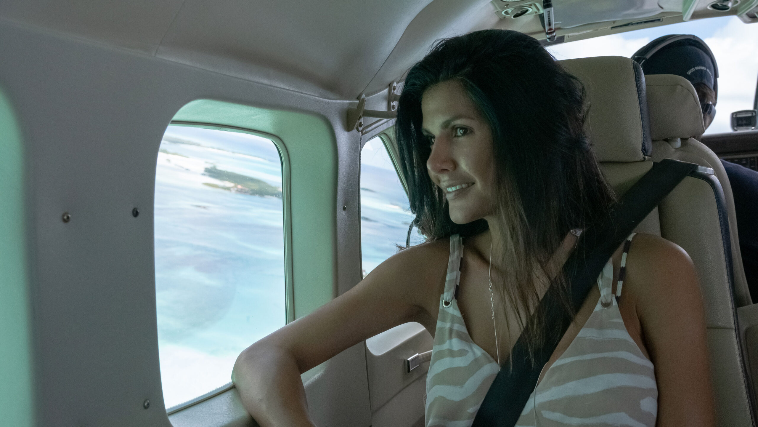 Mother Looking Out Seaplane Window